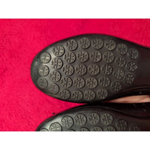 Tory Burch Black Jelly Ballet Flats Pom Pom Gem Embellished Shoes Women’s 7.5 - Picture 7 of 9